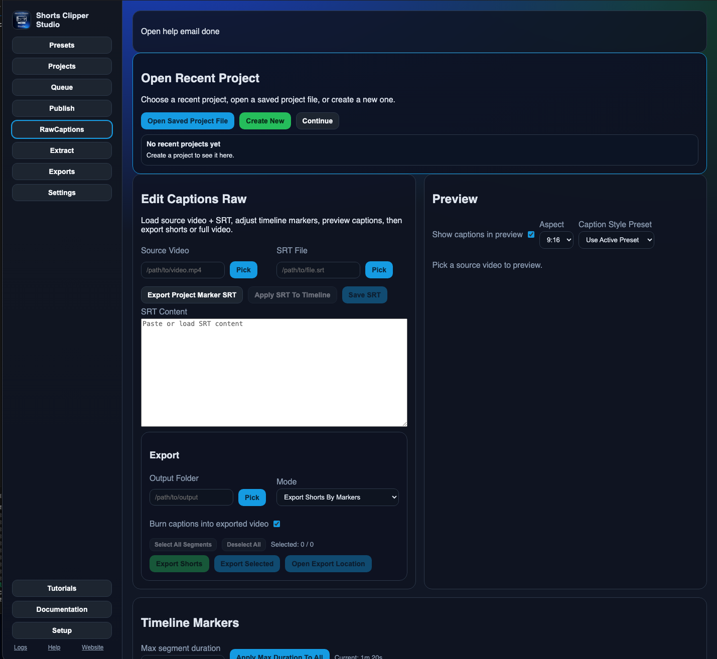 Shorts Clipper Studio Lite ( Free Trial & 1 Year License Key) screenshot