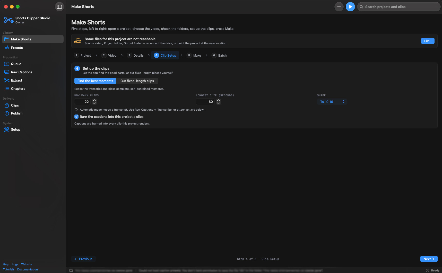 Shorts Clipper Studio Pro ( Free Trial & 1 Year License Key) screenshot